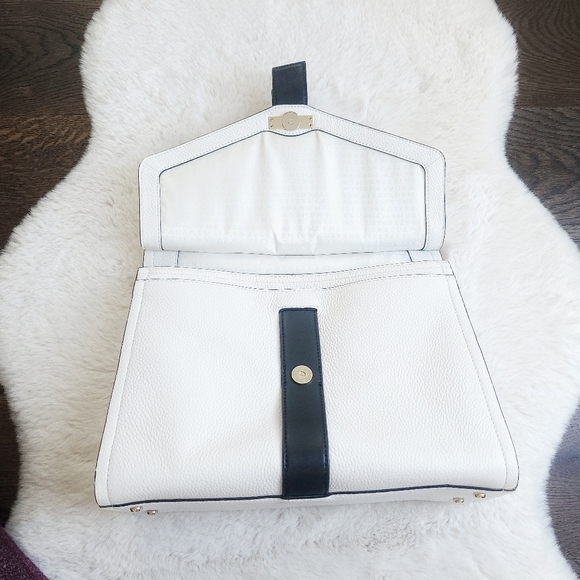 RARE Kate Spade NY Rosaline Bow Black & White Leather Satchel Shoulder B… - Picture 7 of 16